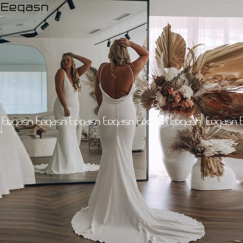 Bohemian Wedding Dress V-Neck Mermaid Boho Simple Bridal Gowns vestido de noiva Elegant Plus Size Bride Dresses
Bohemian Wedding Dress V-Neck Mermaid Boho Simple Bridal Gowns vestido de noiva Elegant Plus Size Bride Dresses