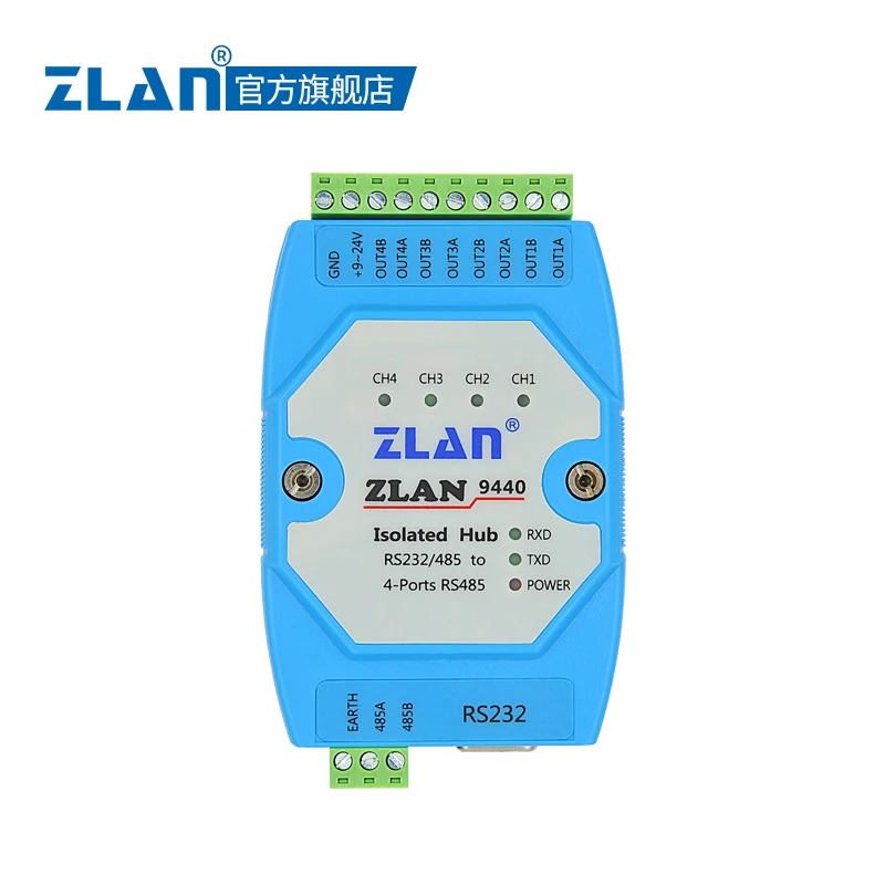 4 Port 485 Concentrator 485hubRS485/232 to 4 Channel 485 485 Series One in Four ZLAN9440
4 Port 485 Concentrator 485hubRS485/232 to 4 Channel 485 485 Series One in Four ZLAN9440
