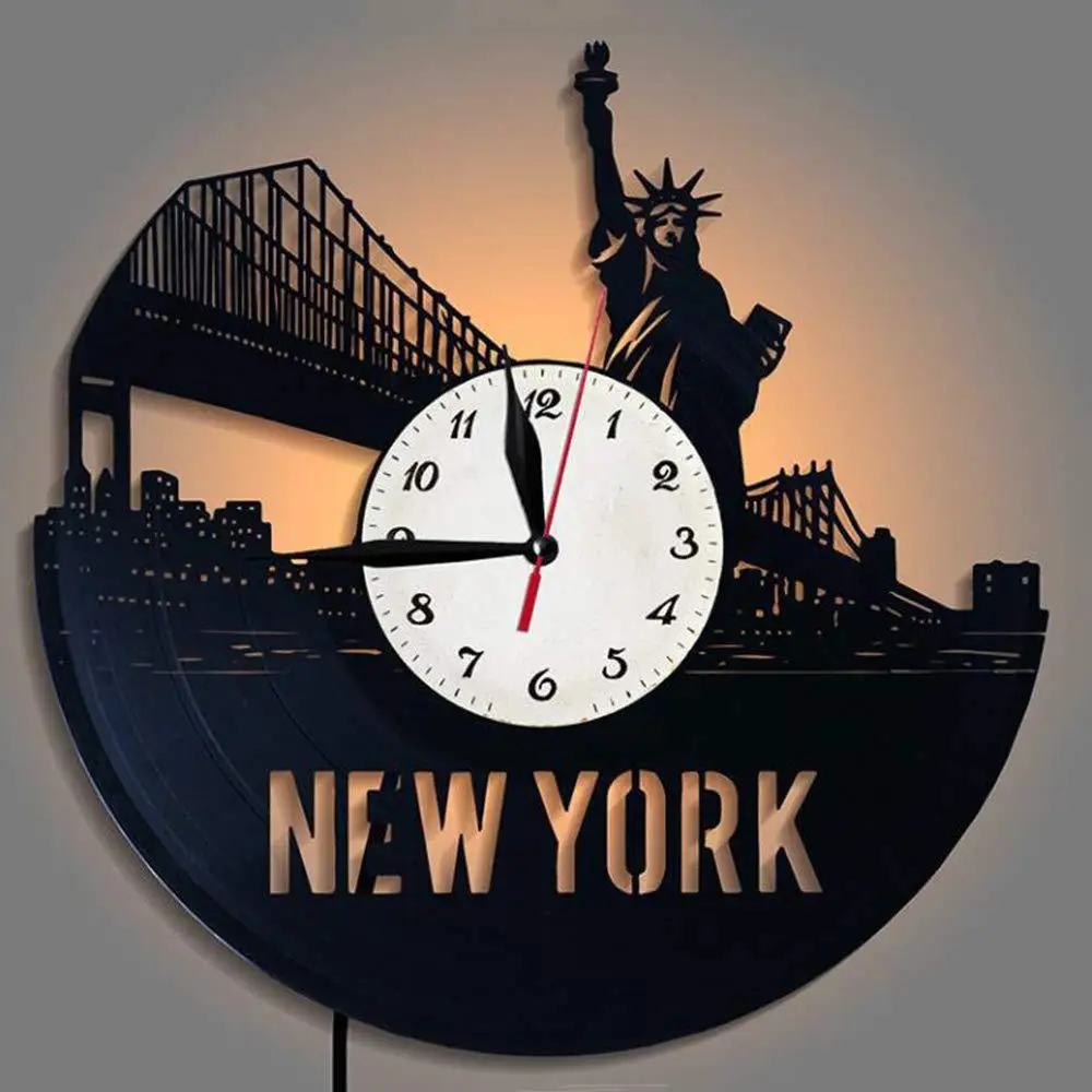 Творческий винил часы New York City светящийся светодиодный обесцвечивание винил часы
Творческий винил часы New York City светящийся светодиодный обесцвечивание винил часы