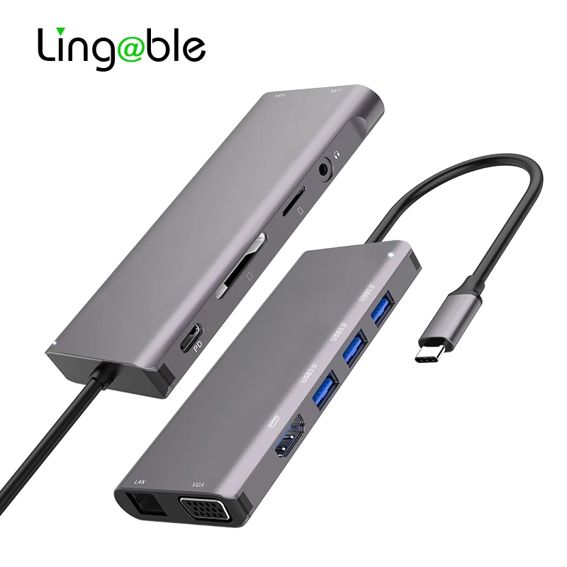 Lingable USB3.1 USB-C Type C to HDMI VGA RJ45 TF SD Multi Ports HUB USB3.0 Type-C Splitter All-in One Converter Adapter
Lingable USB3.1 USB-C Type C to HDMI VGA RJ45 TF SD Multi Ports HUB USB3.0 Type-C Splitter All-in One Converter Adapter