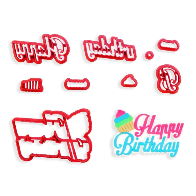 Letter Happy Birthday Font Cupcake Top Cookie Cutter Custom Made Food Grade 3D Printed Cake Decorating Tools
Letter Happy Birthday Font Cupcake Top Cookie Cutter Custom Made Food Grade 3D Printed Cake Decorating Tools