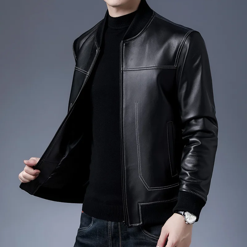 2021 spring new brand men's clothing Korean style slim men's stand-up collar long-sleeved leather jacket men's wool leather jack
2021 spring new brand men's clothing Korean style slim men's stand-up collar long-sleeved leather jacket men's wool leather jack