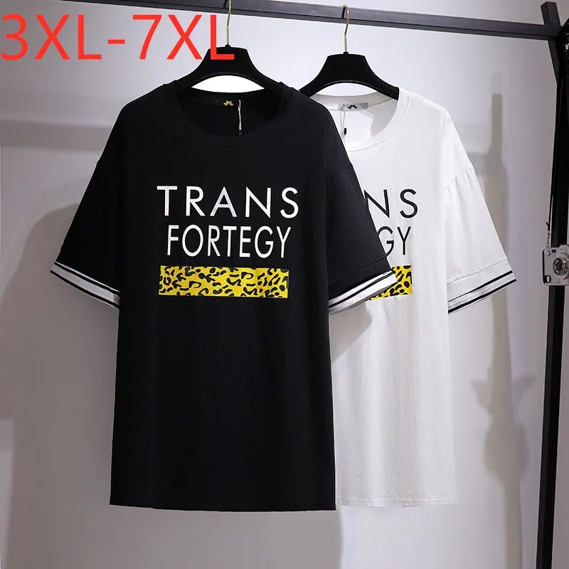 New Ladies Summer Plus Size Tops For Women Large Short Sleeve Loose Cotton Black White Print Long T-shirt 3XL 4XL 5XL 6XL 7XL
New Ladies Summer Plus Size Tops For Women Large Short Sleeve Loose Cotton Black White Print Long T-shirt 3XL 4XL 5XL 6XL 7XL