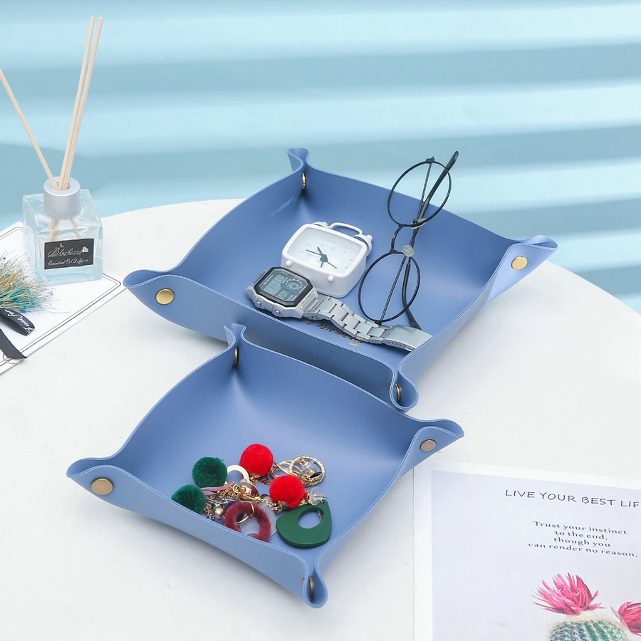 PU Leather Folding Tray Jewelry Display Plate Earrings Rings Cosmetic Organizer Desktop Key Coin Watch Sundries Box
PU Leather Folding Tray Jewelry Display Plate Earrings Rings Cosmetic Organizer Desktop Key Coin Watch Sundries Box