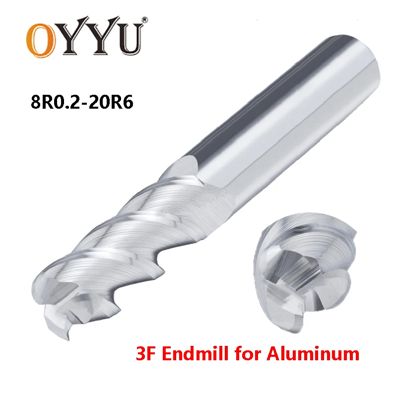 OYYU Solid Carbide Corner Radius End Milling Cutter for Aluminum Copper Router Bit Tungsten Steel End Mills 8mm-20mm R0.2 R1 R2
OYYU Solid Carbide Corner Radius End Milling Cutter for Aluminum Copper Router Bit Tungsten Steel End Mills 8mm-20mm R0.2 R1 R2
