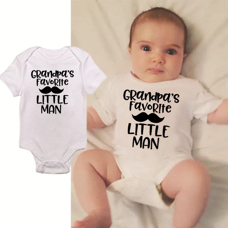 NewbornRomper Grandpa's Favorite Little Man Print Infant Baby Boy Short Sleeve Toddler Boys Cute Jumpsuit Outfit
NewbornRomper Grandpa's Favorite Little Man Print Infant Baby Boy Short Sleeve Toddler Boys Cute Jumpsuit Outfit