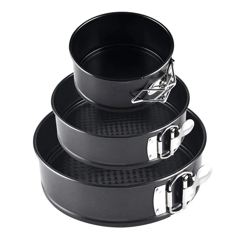 3pcs Springform Pan set onstick Cake Pan Bakeware Cheesecake Non-Stick Leakproof Round Cake Pan with Remova
3pcs Springform Pan set onstick Cake Pan Bakeware Cheesecake Non-Stick Leakproof Round Cake Pan with Remova
