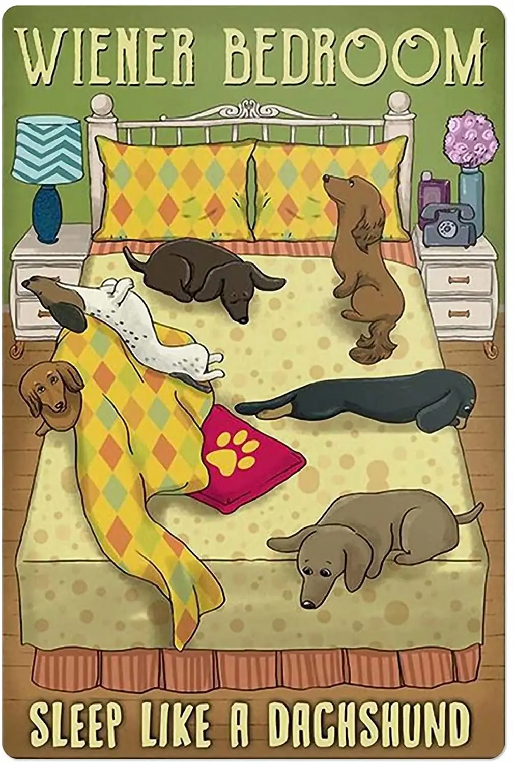 Dachshund Bedroom Metal Tin Sign,Sleep Like A Dachshund,Retro Wall Decor for Home Bar Restaurant Cafe Pub Outdoor 8x12 Inch
Dachshund Bedroom Metal Tin Sign,Sleep Like A Dachshund,Retro Wall Decor for Home Bar Restaurant Cafe Pub Outdoor 8x12 Inch