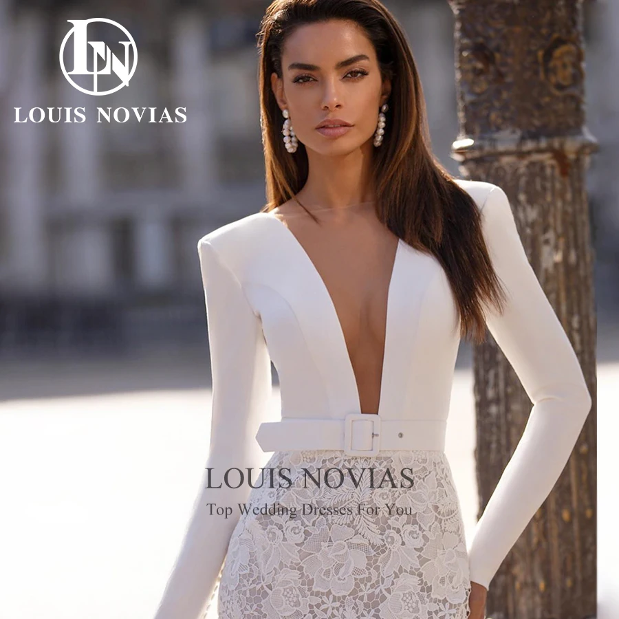 LOUIS NOVIAS кружевное свадебное платье русалки для женщин атласное потрясающее платье невесты с длинными рукавами сексуальное платье с v-образным вырезом и вышивкой Vestidos De Novia
LOUIS NOVIAS кружевное свадебное платье русалки для женщин атласное потрясающее платье невесты с длинными рукавами сексуальное платье с v-образным вырезом и вышивкой Vestidos De Novia