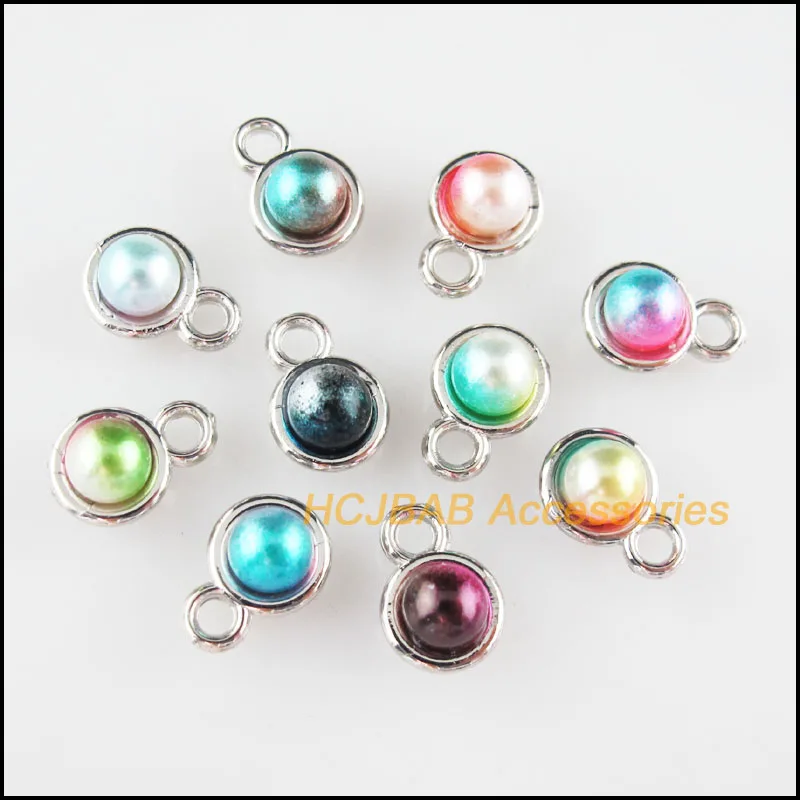 30 New Round Charms Colored Acrylic Dull Silver Plated Smooth Pendants 8.5x12mm
30 New Round Charms Colored Acrylic Dull Silver Plated Smooth Pendants 8.5x12mm