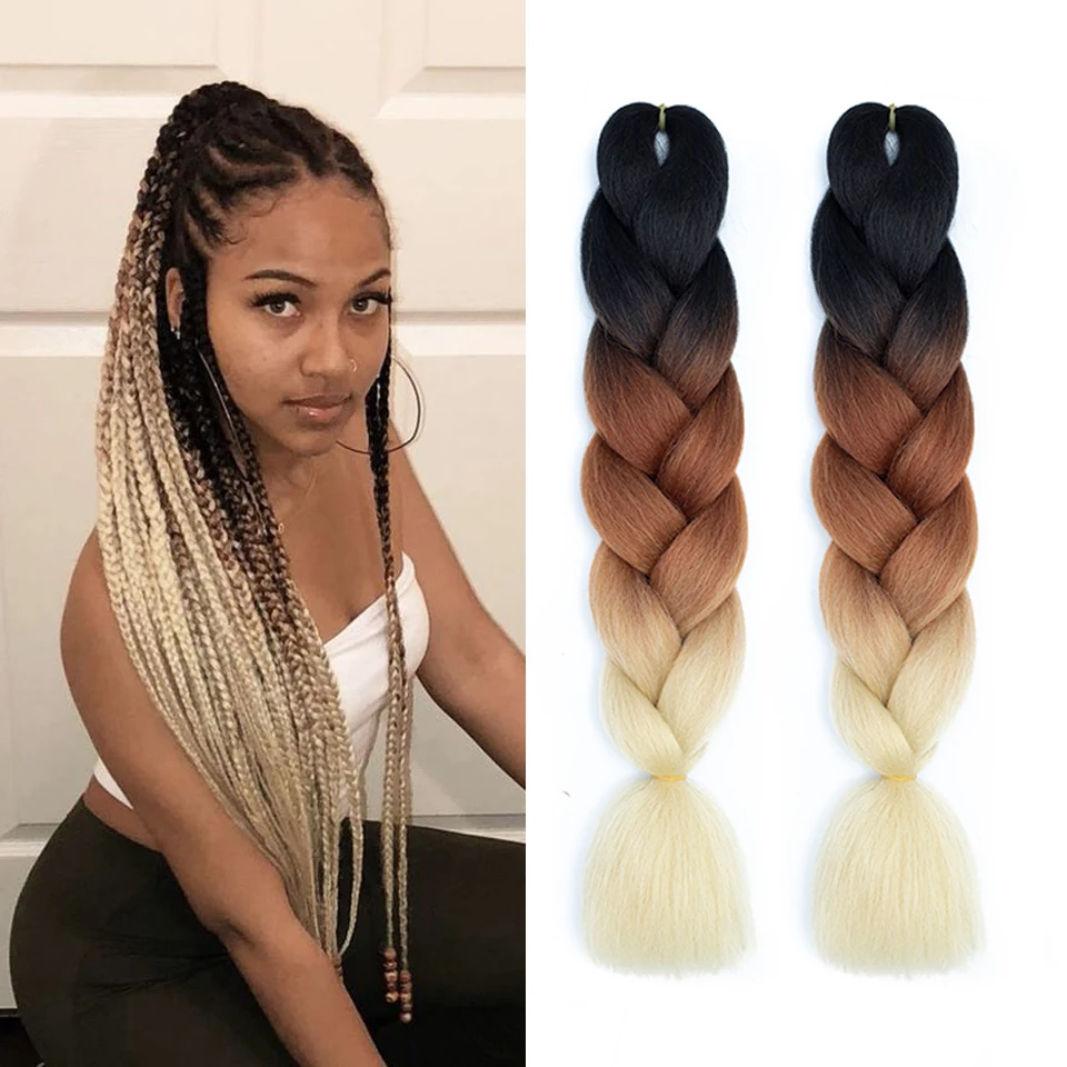Synthetic 24Inch Jumbo Braids Hair Extensions Long Yaki Straight Braiding Hair Afro Ombre Color Hair for Women
Synthetic 24Inch Jumbo Braids Hair Extensions Long Yaki Straight Braiding Hair Afro Ombre Color Hair for Women