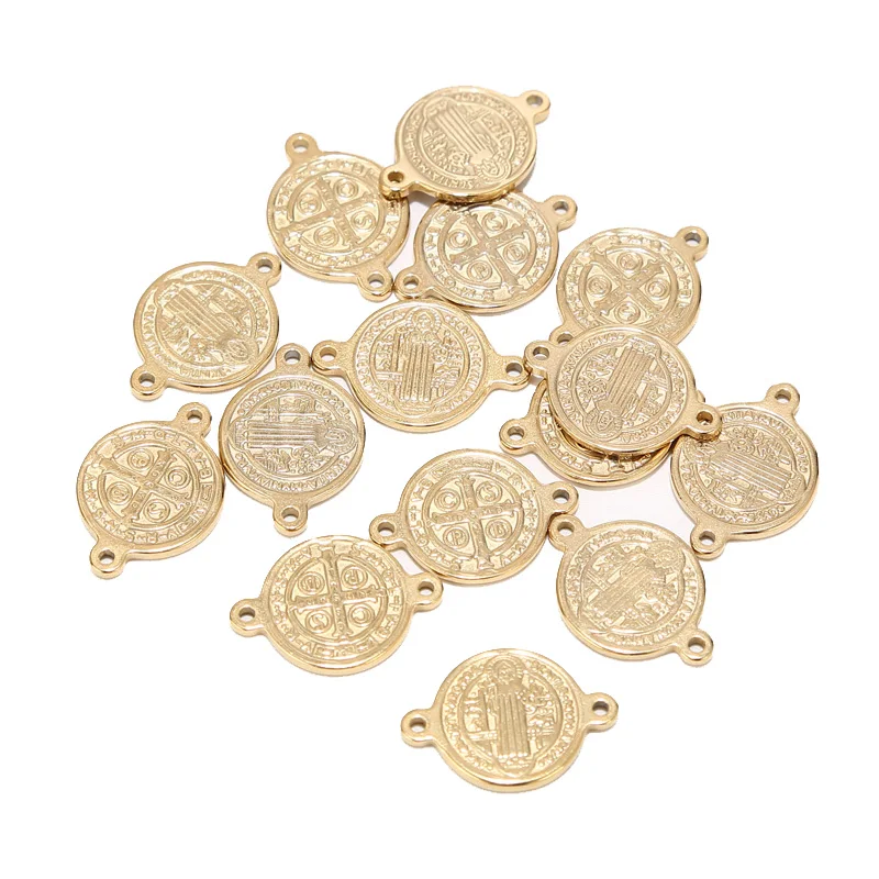 5pcs Stainless Steel Gold Tone 20*15mm Charm Religious Cross Round Connectors For DIY Necklace Bracelet Jewelry Makings Findings
5pcs Stainless Steel Gold Tone 20*15mm Charm Religious Cross Round Connectors For DIY Necklace Bracelet Jewelry Makings Findings