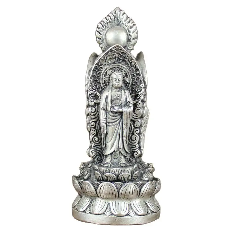 China Old Feng Shui Home Ornaments Plate With Silver Four Sides Guanyin Statue
China Old Feng Shui Home Ornaments Plate With Silver Four Sides Guanyin Statue