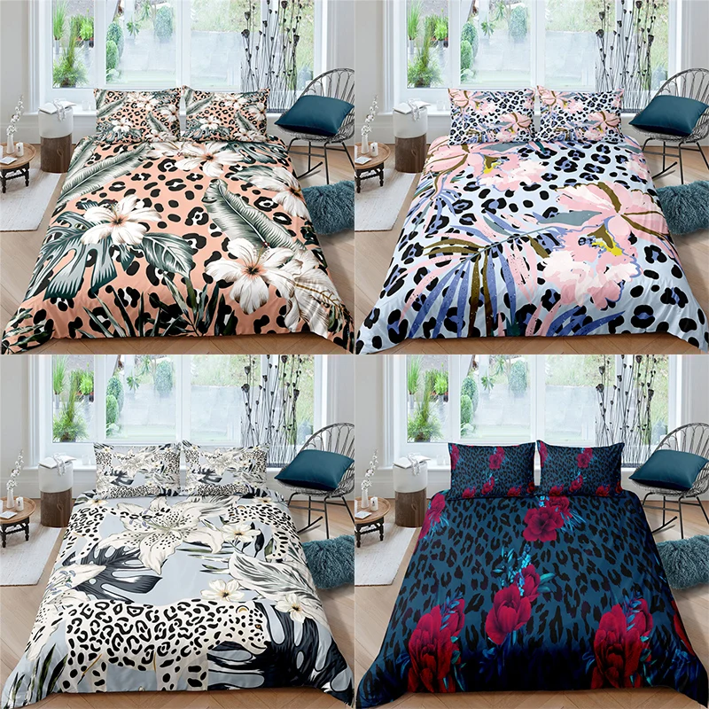 Luxury 3D Leopard Flower Print 2/3Pcs Bedding Sets Comfortable Duvet Cover Pillowcase Home Decor Queen and King EU/US/AU Size
Luxury 3D Leopard Flower Print 2/3Pcs Bedding Sets Comfortable Duvet Cover Pillowcase Home Decor Queen and King EU/US/AU Size