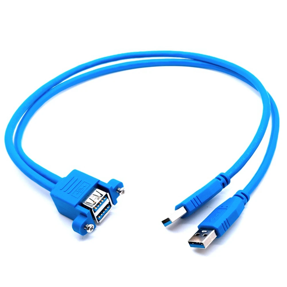 USB 3.0 Extension Cable Dual USB3.0 Male to Dual USB3.0 Female with Screw Panel Mount 50cm
USB 3.0 Extension Cable Dual USB3.0 Male to Dual USB3.0 Female with Screw Panel Mount 50cm
