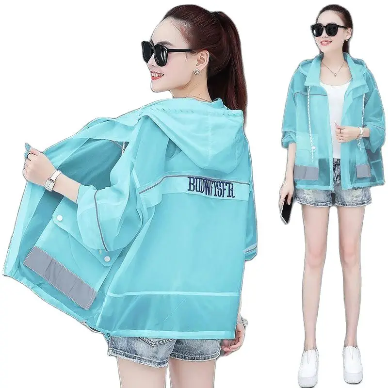 New Summer Women Jacket Hooded Sun Protection Clothing Big Pocket Zipper Letter Thin Windbreaker Coat M-3XL D1071
New Summer Women Jacket Hooded Sun Protection Clothing Big Pocket Zipper Letter Thin Windbreaker Coat M-3XL D1071