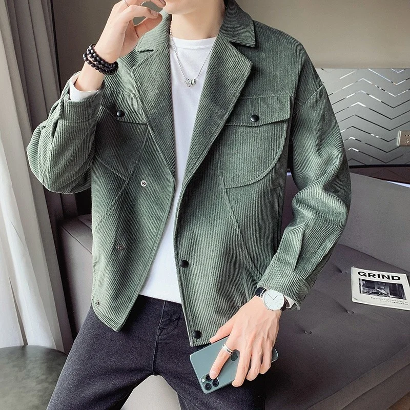 Corduroy Vintage Jacket Men Spring Autumn Loose Fit Korean Style Casual Outerwear Turn-Down Collar Long Sleeve Bikers Coats Male
Corduroy Vintage Jacket Men Spring Autumn Loose Fit Korean Style Casual Outerwear Turn-Down Collar Long Sleeve Bikers Coats Male