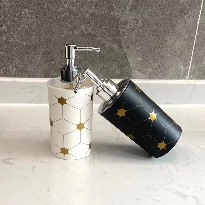 330ML Golden Print Plastic Liquid Soap Dispenser Bathroom Accessories Lotion Storage Bottle Kitchen Hand Soap Dispenser
330ML Golden Print Plastic Liquid Soap Dispenser Bathroom Accessories Lotion Storage Bottle Kitchen Hand Soap Dispenser