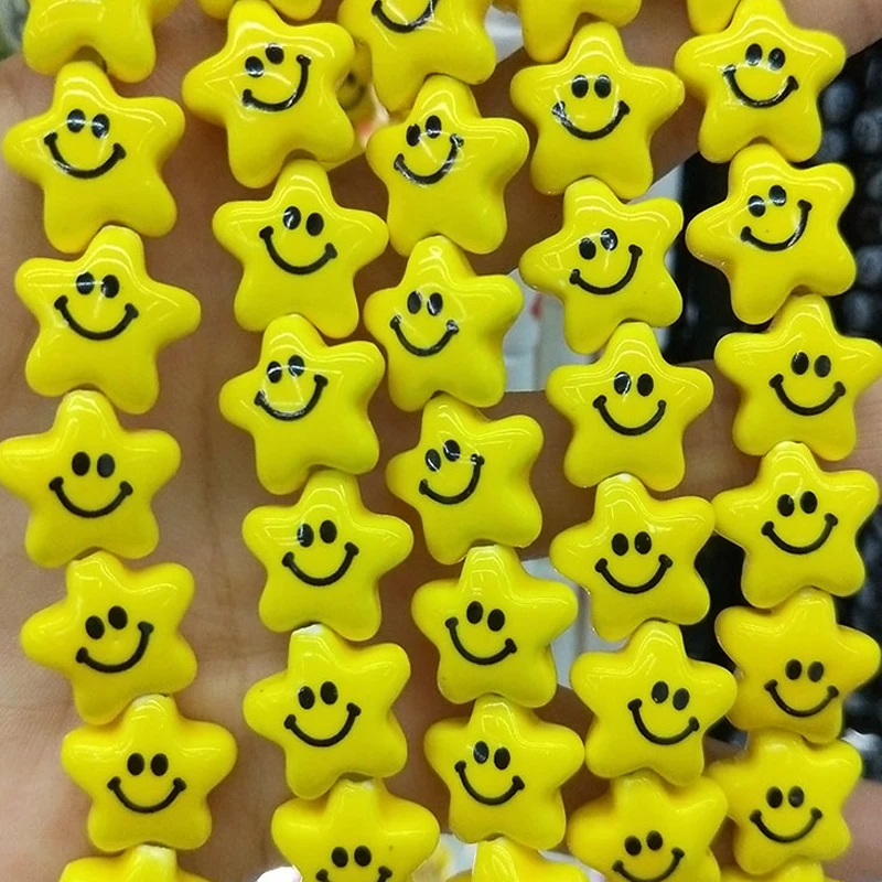 20pcs Five-pointed Star Shape Smile Face Ceramic Beads 14mm Loose Heart/Flower Spacer Yellow Ceramics Bead For Jewelry Making
20pcs Five-pointed Star Shape Smile Face Ceramic Beads 14mm Loose Heart/Flower Spacer Yellow Ceramics Bead For Jewelry Making