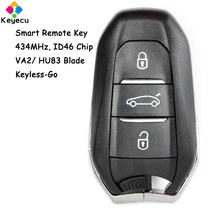 KEYECU Keyless Go Smart Remote Control Car Key With 3 Buttons 434MHz ID46 Chip Fob for Peugeot 308 508 for Citroen C4 DS4 DS5
KEYECU Keyless Go Smart Remote Control Car Key With 3 Buttons 434MHz ID46 Chip Fob for Peugeot 308 508 for Citroen C4 DS4 DS5