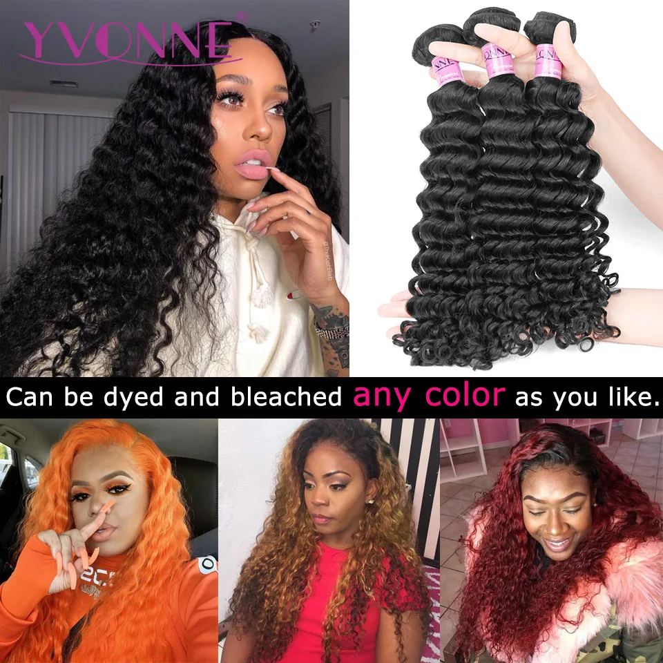 YVONNE Brazilian Deep Wave Virgin Hair 1/4 Bundles Human Hair Weave Bundles Natural Color
YVONNE Brazilian Deep Wave Virgin Hair 1/4 Bundles Human Hair Weave Bundles Natural Color