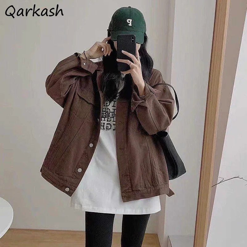Jackets Women Fashion High Street Couple Vintage Single Breasted Baggy Autumn Daily Solid Female Outwear Denim Clothes Retro New
Jackets Women Fashion High Street Couple Vintage Single Breasted Baggy Autumn Daily Solid Female Outwear Denim Clothes Retro New