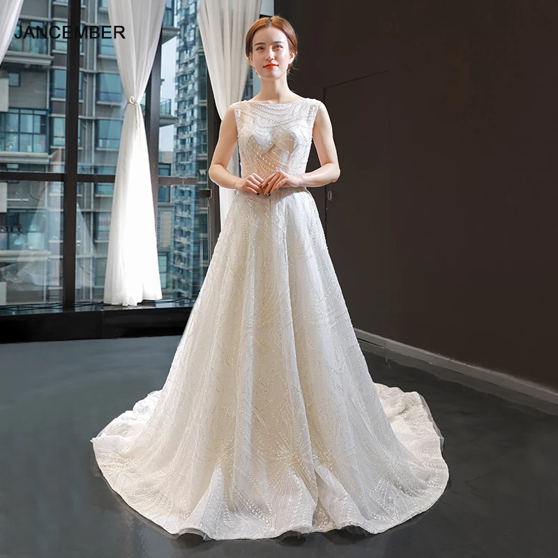 J66900 jancember white wedding dress women with train simple sleeveless a-line jacy kay weeding dress abiti matrimonio donna
J66900 jancember white wedding dress women with train simple sleeveless a-line jacy kay weeding dress abiti matrimonio donna