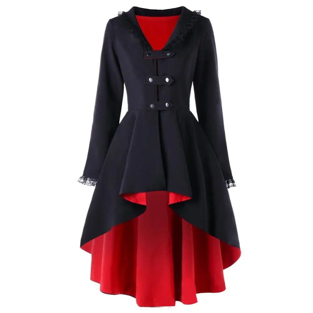 Coat Women Gothic Long Sleeve Button Asymmetrical Lace Patchwork Bandage Coat Outwear Women's Clothing женская куртка 2021
Coat Women Gothic Long Sleeve Button Asymmetrical Lace Patchwork Bandage Coat Outwear Women's Clothing женская куртка 2021
