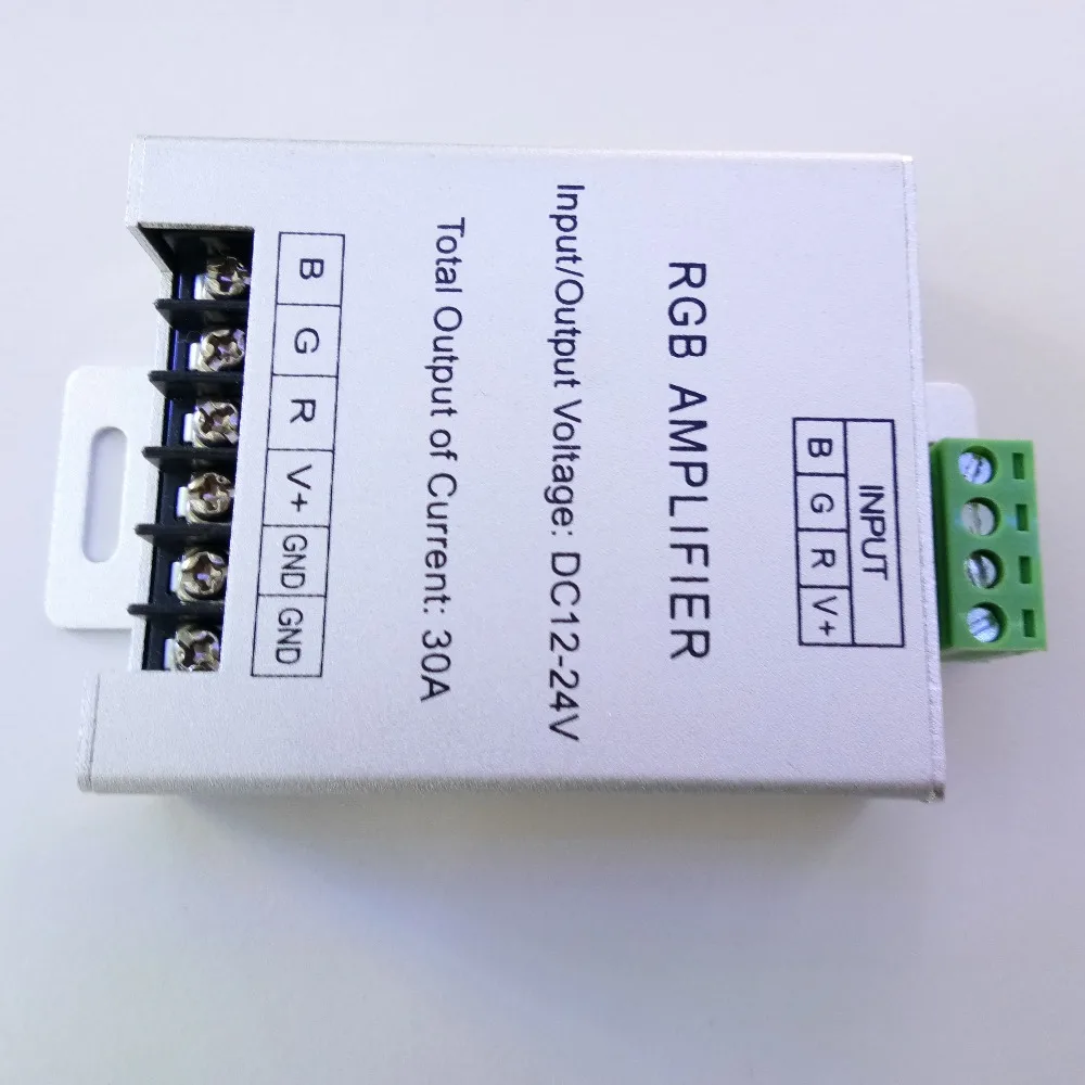 12V /24V 30A RGB LED Signal Amplifier Controller For SMD 3528 5050 5630 5730 RGB LED Strip Lighting
12V /24V 30A RGB LED Signal Amplifier Controller For SMD 3528 5050 5630 5730 RGB LED Strip Lighting