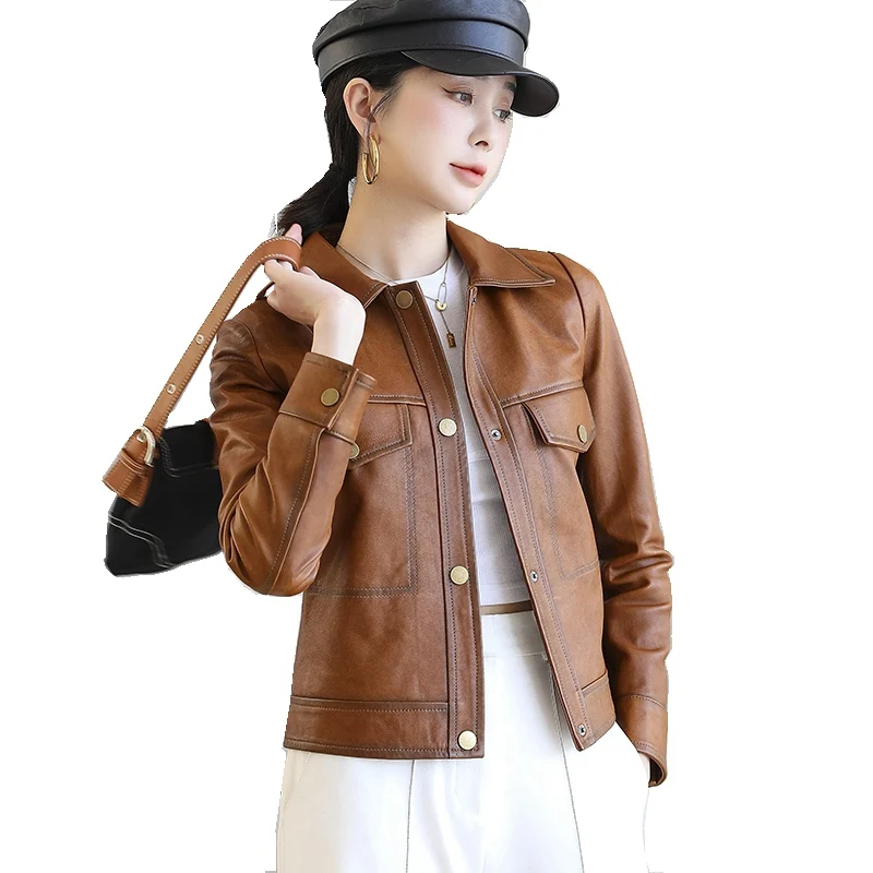 Genuine Real Sheepskin Leather Suede Jacket Spring Autumn Women Coat Moto Suit Outerwear Garment LF21008ND
Genuine Real Sheepskin Leather Suede Jacket Spring Autumn Women Coat Moto Suit Outerwear Garment LF21008ND