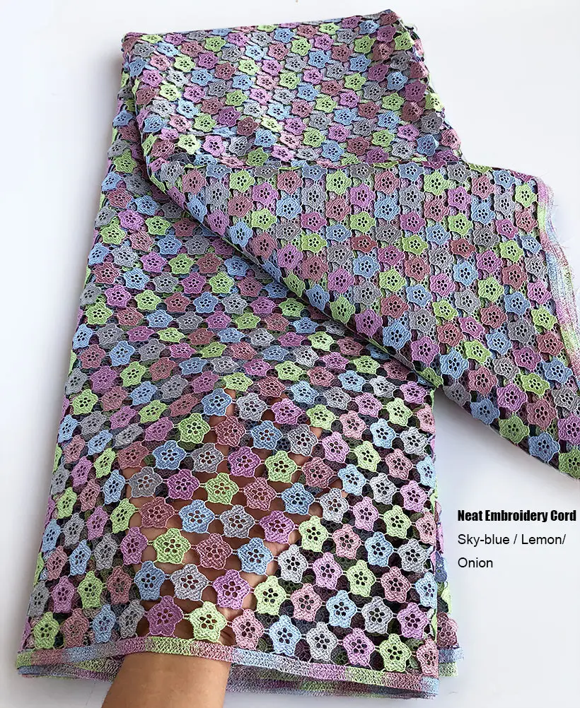 Neat Embroidery Multicolors Cord Lace 5 yards African Guipure Lace Cupion Fabric Nigerian Ghana Casual and Occasional Wear
Neat Embroidery Multicolors Cord Lace 5 yards African Guipure Lace Cupion Fabric Nigerian Ghana Casual and Occasional Wear