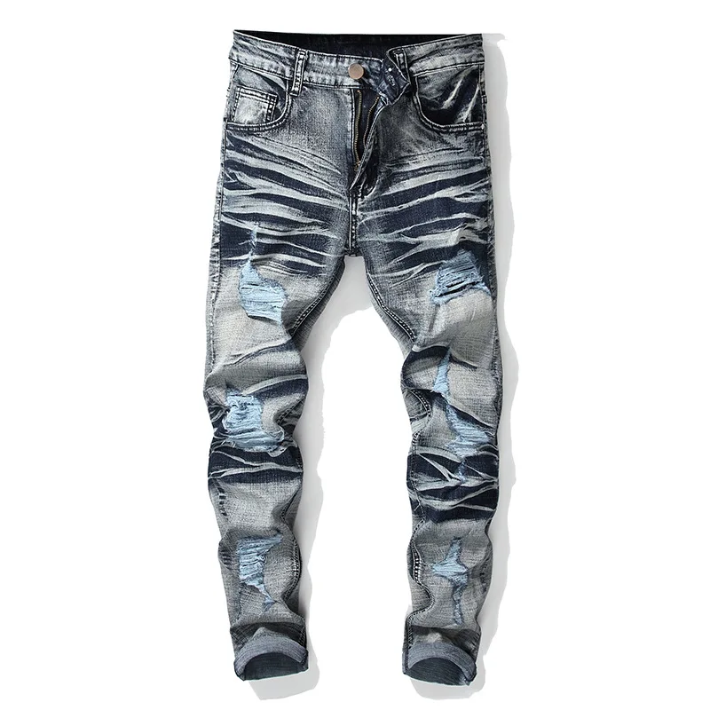 Korean Style Fashion New Men's Jeans Designer Ripped Blue Black Stretch Denim Pants Streetwear Elastic Hip Hop Male Trousers
Korean Style Fashion New Men's Jeans Designer Ripped Blue Black Stretch Denim Pants Streetwear Elastic Hip Hop Male Trousers