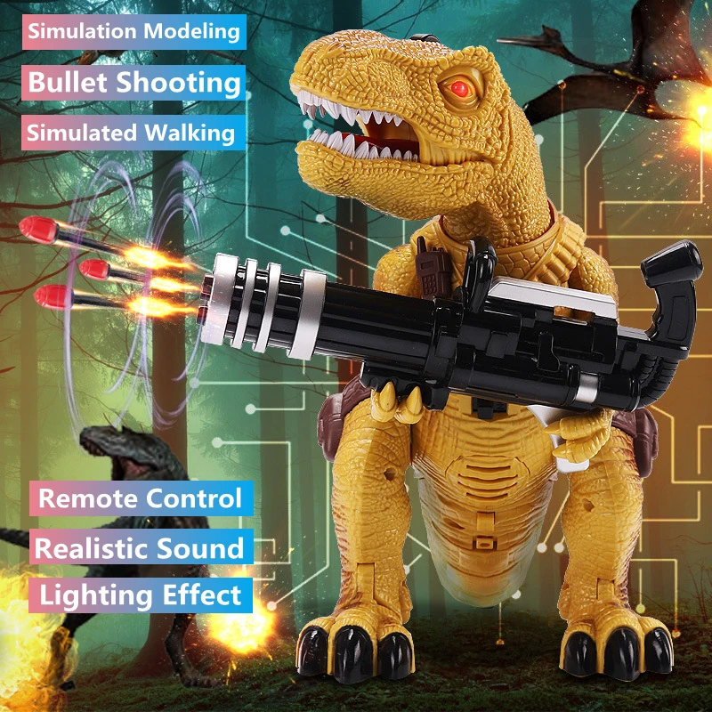Bullet Shooting Robot Dinosaur Realistic Sounds Lighting Effect Swing Walk Agent Model Boy Kid Gift Toy Remote Control Dinosaur
Bullet Shooting Robot Dinosaur Realistic Sounds Lighting Effect Swing Walk Agent Model Boy Kid Gift Toy Remote Control Dinosaur