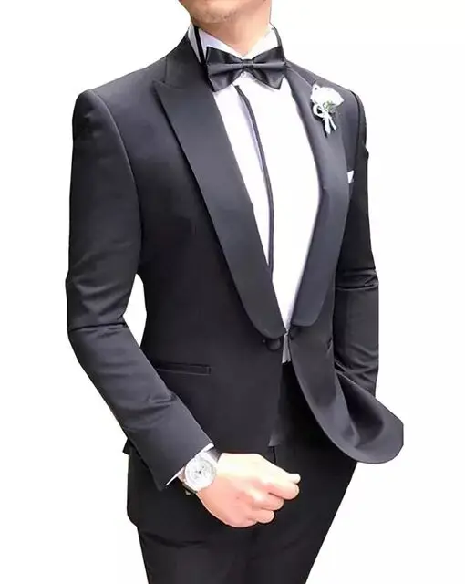 2021 New Arrival Men's Suit 2 Pieces Black Peaked Lapel Formal Groomsman Slim Fit Groom Tuxedos For Wedding Party Blazer Pants
2021 New Arrival Men's Suit 2 Pieces Black Peaked Lapel Formal Groomsman Slim Fit Groom Tuxedos For Wedding Party Blazer Pants