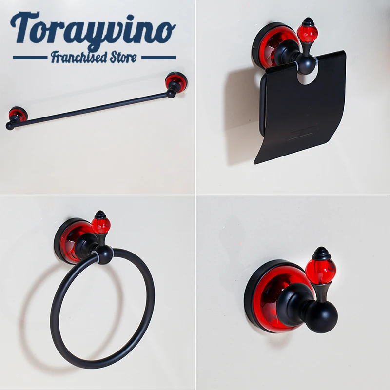Комплект для ванной комнаты Torayvino, черный с красными деталями, вешалка для полотенец, кольцо для полотенец, держатель для бумаги, застежка, аксессуары для ванной комнаты
Комплект для ванной комнаты Torayvino, черный с красными деталями, вешалка для полотенец, кольцо для полотенец, держатель для бумаги, застежка, аксессуары для ванной комнаты
