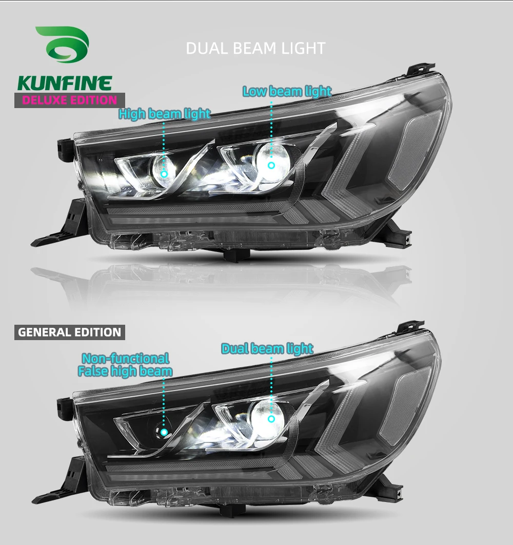 2PCS Car Styling Car Headlight Assembly For Toyota Hilux 2015 2016 2017 18 19 LED Head Lamp Car Tuning Light Parts Plug And Play
2PCS Car Styling Car Headlight Assembly For Toyota Hilux 2015 2016 2017 18 19 LED Head Lamp Car Tuning Light Parts Plug And Play
