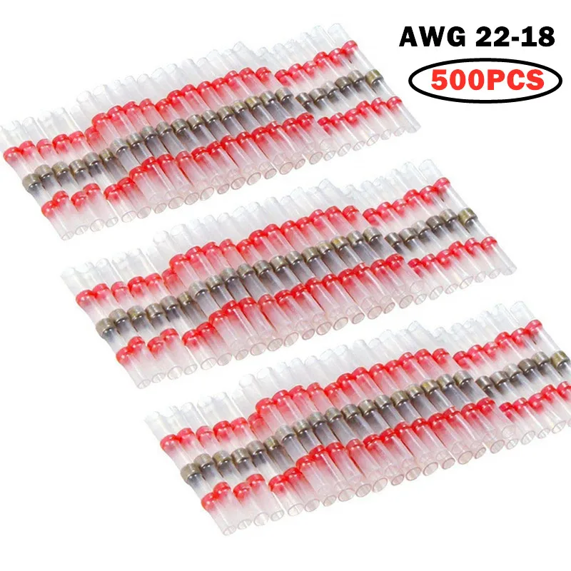 500PCS Waterproof Insulated Solder Seal Sleeve Splice Terminals Heat Shrink Electrical Wire Butt Connectors 22-18AWG Kit
500PCS Waterproof Insulated Solder Seal Sleeve Splice Terminals Heat Shrink Electrical Wire Butt Connectors 22-18AWG Kit