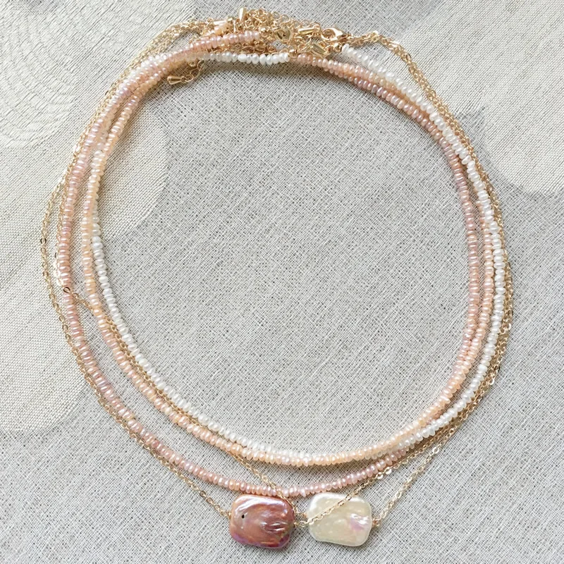 3-4mm Mini Baroque Pearl Strand Necklace Bridal Small Pearls Elegant Natural Freshwater Pearl Choker Necklace Jewelry for Women
3-4mm Mini Baroque Pearl Strand Necklace Bridal Small Pearls Elegant Natural Freshwater Pearl Choker Necklace Jewelry for Women