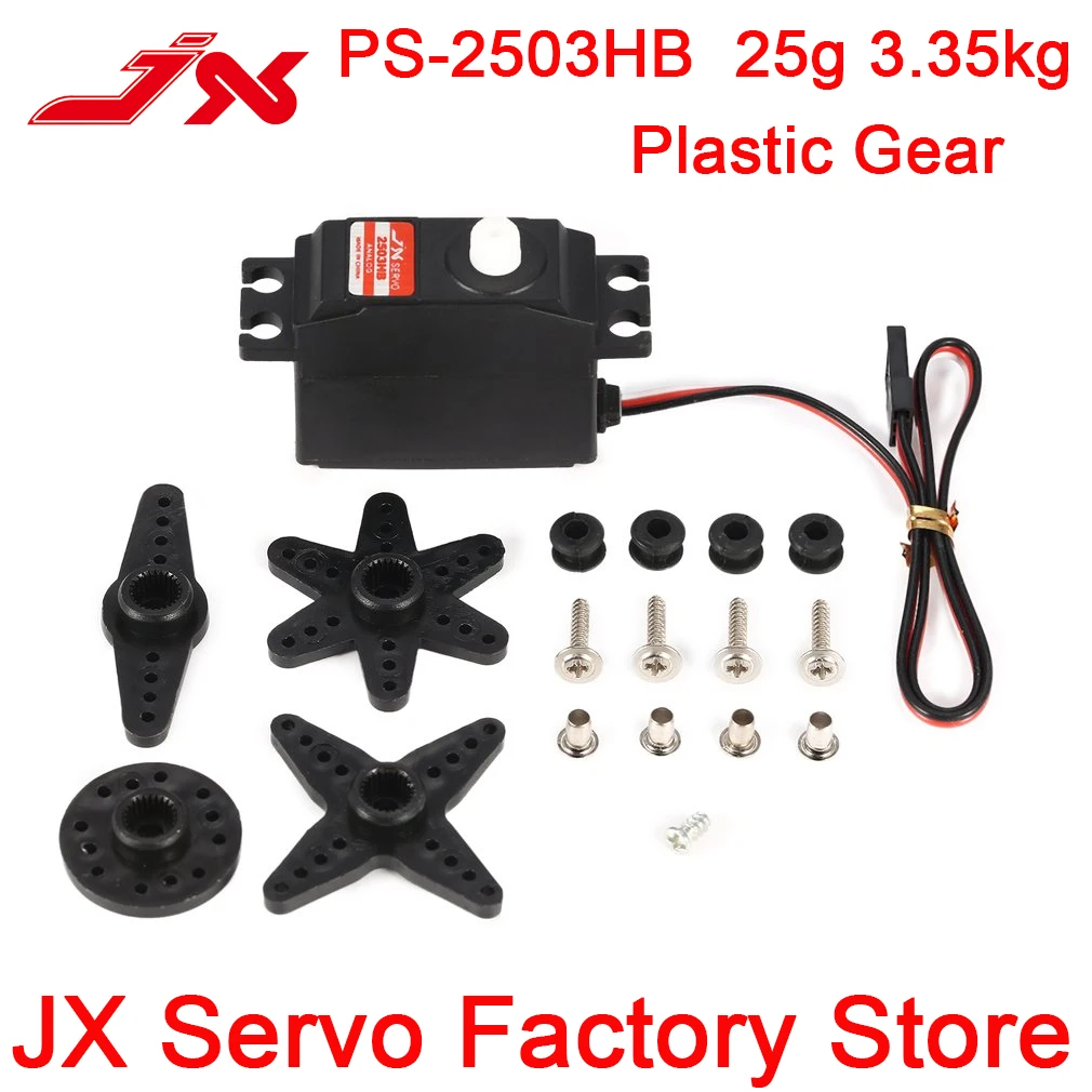 JX Servo PS-2503HB 25 г 3,35 кг пластмассовая Шестерня аналоговый сердечник мини Серводвигатель для 1/12 RC автомобиля Лодка робот рука Вертолет Самолет Acces
JX Servo PS-2503HB 25 г 3,35 кг пластмассовая Шестерня аналоговый сердечник мини Серводвигатель для 1/12 RC автомобиля Лодка робот рука Вертолет Самолет Acces