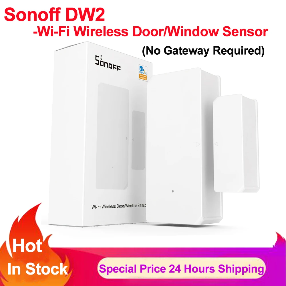 Sonoff DW2 Wifi Wireless Door Window Sensor Smart Home Remote Control Linkage with SONOFF Device No Hub Required Via Ewelink APP
Sonoff DW2 Wifi Wireless Door Window Sensor Smart Home Remote Control Linkage with SONOFF Device No Hub Required Via Ewelink APP