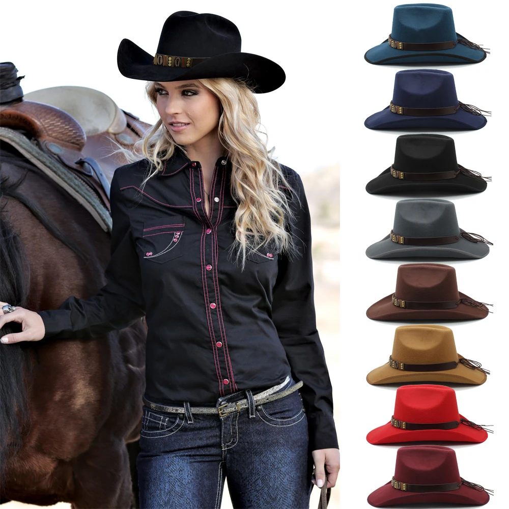 Men Women Western Cowboy Hats Wide Brim Panama Sunhats Fedora Caps Trilby Jazz Sombrero Outdoor Travel Party Size US 7 1/4 UK L
Men Women Western Cowboy Hats Wide Brim Panama Sunhats Fedora Caps Trilby Jazz Sombrero Outdoor Travel Party Size US 7 1/4 UK L