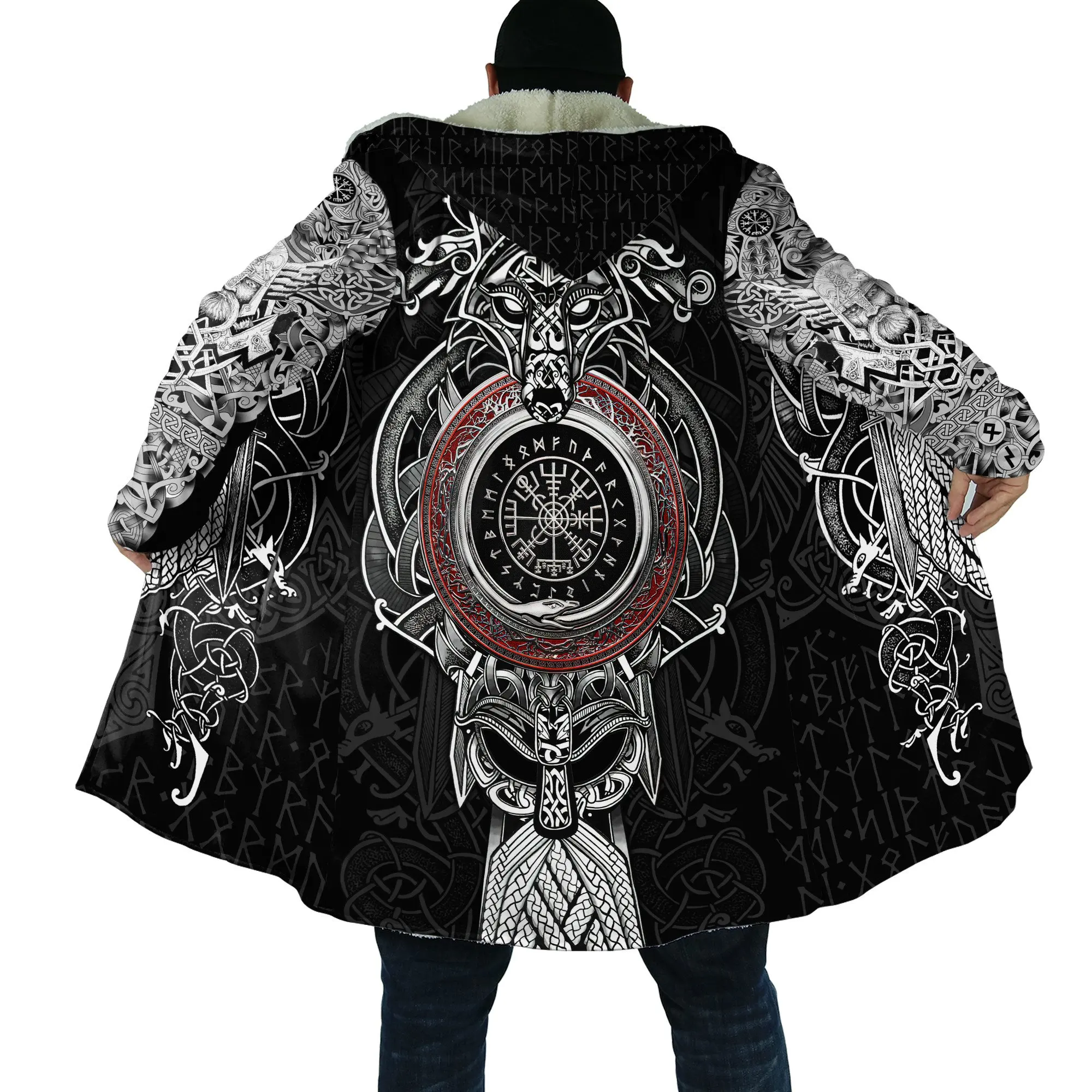 2025 Winter Fashion Mens Cloak Odin Raven Tattoo 3D Printing Fleece Hooded cloak Unisex Casual Thick Warm Cape coat PJ-01
2025 Winter Fashion Mens Cloak Odin Raven Tattoo 3D Printing Fleece Hooded cloak Unisex Casual Thick Warm Cape coat PJ-01
