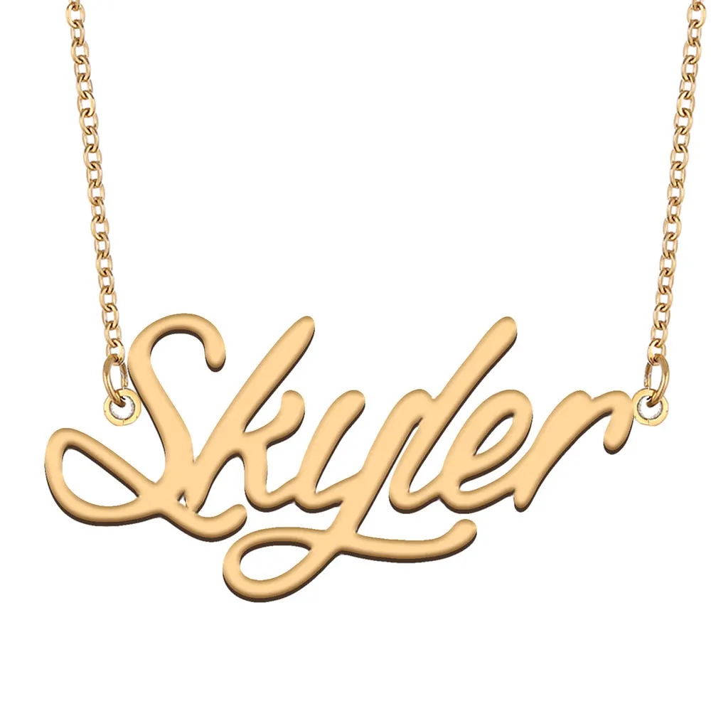 Ожерелье с именем Skyler для женщин, ювелирные изделия из нержавеющей стали с золотым покрытием, женское колье, подарок для матери, девушки
Ожерелье с именем Skyler для женщин, ювелирные изделия из нержавеющей стали с золотым покрытием, женское колье, подарок для матери, девушки