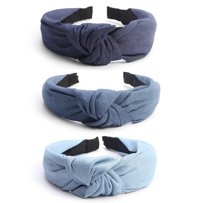 Female Solid Denim Headwear Vintage Cotton Denim Fabric Knotted Headbands For Women Girl Hair Bands Accessories
Female Solid Denim Headwear Vintage Cotton Denim Fabric Knotted Headbands For Women Girl Hair Bands Accessories