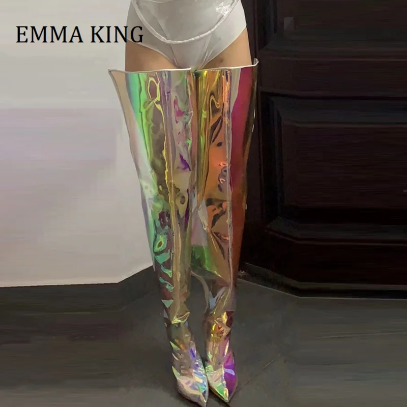 Women PVC Laser Over The Knee Boots Sexy Thin High Heels Boot Botas Mujer Pointed Toe Thigh High Lady Boots Shoes Women 2021
Women PVC Laser Over The Knee Boots Sexy Thin High Heels Boot Botas Mujer Pointed Toe Thigh High Lady Boots Shoes Women 2021