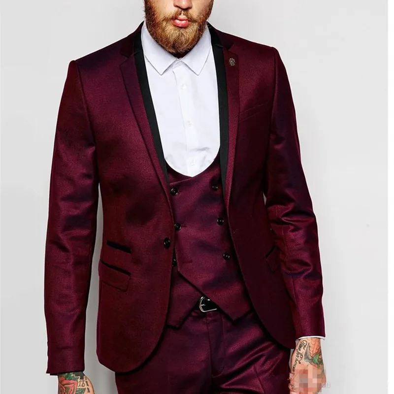 Burgundy 3 Piece Men Suits Wedding Tuxedos Excellent Groom Tuxedos Men Business Dinner Prom Blazer(Jacket+Pants+Vest)
Burgundy 3 Piece Men Suits Wedding Tuxedos Excellent Groom Tuxedos Men Business Dinner Prom Blazer(Jacket+Pants+Vest)
