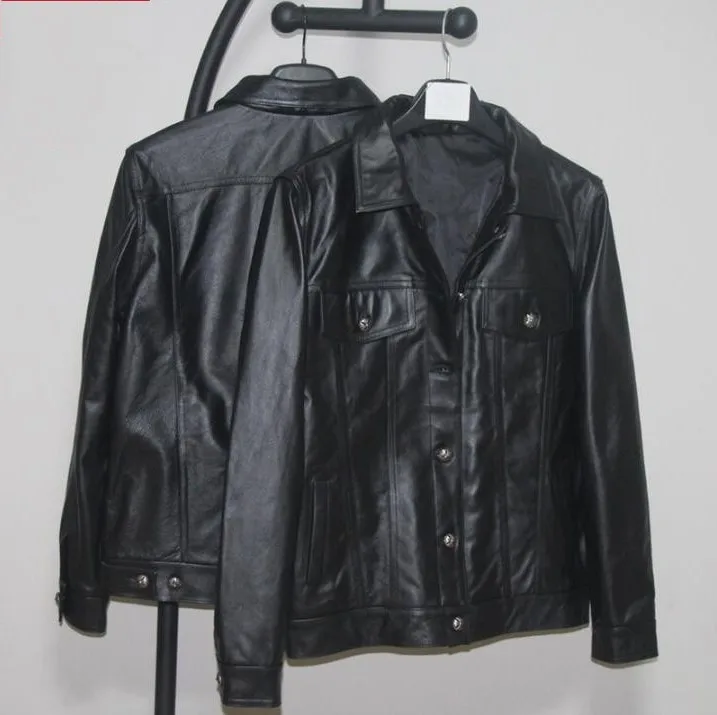 Brand Men's First Layer Cowhide Jacket Men Slim Short Denim Motorcycle Mens Fashion Pocket Genuine Leather Blazer Coat
Brand Men's First Layer Cowhide Jacket Men Slim Short Denim Motorcycle Mens Fashion Pocket Genuine Leather Blazer Coat