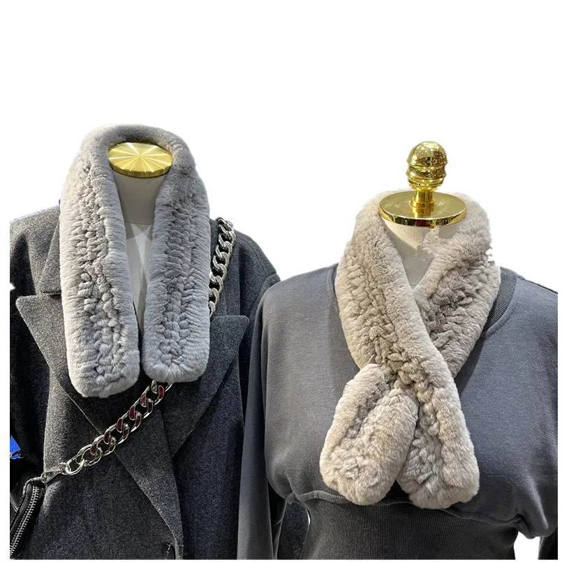 Winter Real Rex Rabbit Fur Handmade Knitted Scarf Women Luxury Warm 100% Genuine Furry Ring Lady Furry Collar
Winter Real Rex Rabbit Fur Handmade Knitted Scarf Women Luxury Warm 100% Genuine Furry Ring Lady Furry Collar