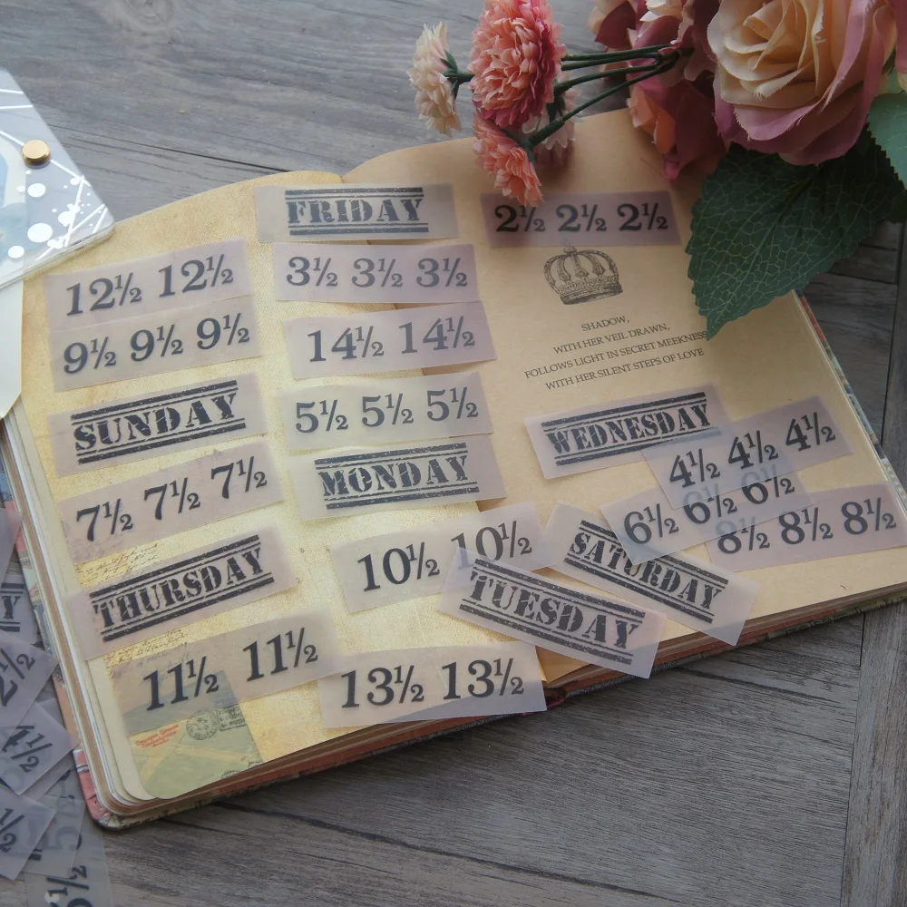38pcs Old Time Design Day Week Time Style Paper Sticker Scrapbooking DIY Gift Packing Label Decoration Tag
38pcs Old Time Design Day Week Time Style Paper Sticker Scrapbooking DIY Gift Packing Label Decoration Tag