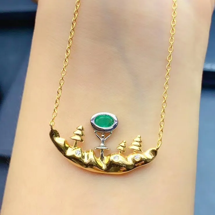 New Arrival Real Natural Emerald Pandant Solid S925 Sterling Silver Emerald necklace For Women Colour Gem Stone Fine Jewelry
New Arrival Real Natural Emerald Pandant Solid S925 Sterling Silver Emerald necklace For Women Colour Gem Stone Fine Jewelry